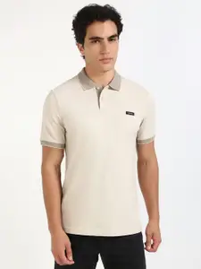Calvin Klein Jeans Men Solid Polo Collar Cotton Slim Fit T-shirt
