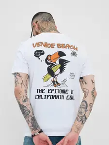 Snitch Men Graphic Printed Round Neck Cotton Slim Fit T-shirt