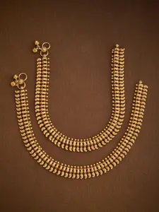 Kushal's Fashion Jewellery Gold-Plated Antique Anklet