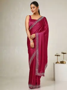 Soch Embellished Beads and Stones Satin Saree