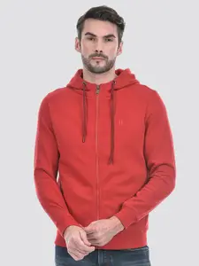 Numero Uno Men Printed Hooded Front-Open Sweatshirt