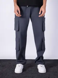 HOP HEAD Men Cotton Straight Fit Easy Wash Cargos Track Pants