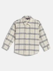 Tommy Hilfiger Boys Spread Collar Checked Cotton Casual Shirt