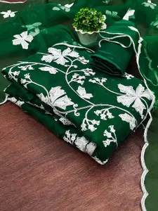 JULEE Floral Embroidered Thread Work Unstitched Dress Material