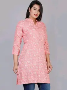 Aarti  Fashion Aarti Fashion Women Floral Printed Mandarin Collar Kurti