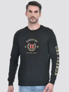 Numero Uno Men Self Design Embroidered Cotton Sweatshirt