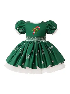 StyleCast x Revolte Girls Printed Puff Sleeve Fit & Flare Dress