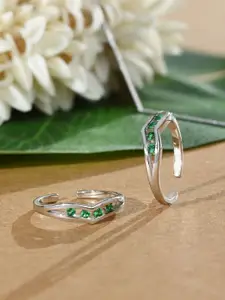 TOUCH925 Cubic Zirconia Studded Toe Rings