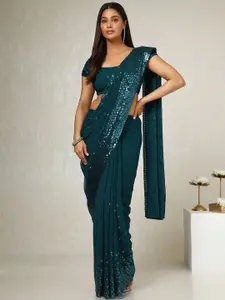 Soch Embellished Sequinned Pure Georgette Saree