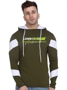 London Hills Men Typography Printed Hood Cotton T-shirt