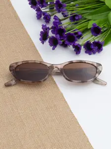 Ted Smith Brown Cateye Aesthetic Luxury Acetate Women Sunglasses with Polarised Lens