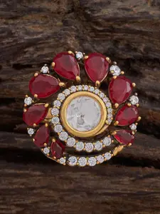 Kushal's Fashion Jewellery Embellished Bridal  Kundan Stone Studded Finger Ring