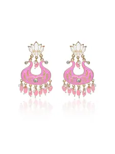 Nilu's Collection Brass-Plated Beaded Dome Shaped Jhumkas
