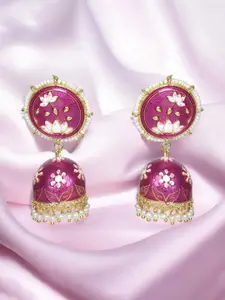 Nilu's Collection Brass-Plated Dome Shaped Jhumkas