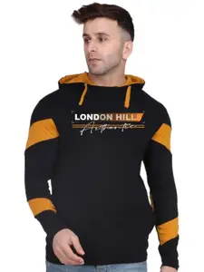 London Hills Men Typography Printed Hood Cotton T-shirt
