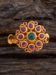 Kushal's Fashion Jewellery Embellished Bridal 92.5 Silver CZ Stone Finger Ring