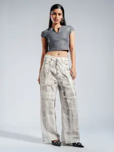 FREAKINS Women Straight Fit High-Rise Cargo Jeans