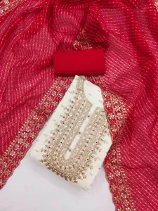 JULEE Floral Embroidered Sequinned Unstitched Dress Material