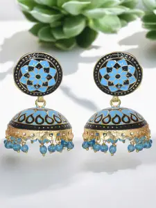 Nilu's Collection Brass-Plated Contemporary Jhumkas
