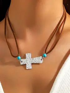 StyleCast x Revolte Silver-Plated Beaded Enamelled Necklace