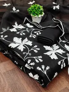 APNISHA Floral Embroidered Organza Unstitched Dress Material