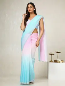 Soch Ombre Beads and Stones Organza Holi Saree
