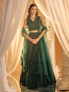 Alaya Advani Embellished Sequinned Ready to Wear Lehenga & Blouse With Dupatta