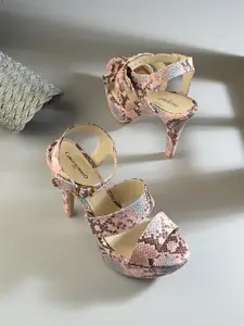 CARLO ROMANO Women Snake Printed Backstrap Heels