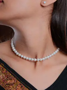 TOTAPARI Gold-Plated Pearls Beaded Choker Necklace