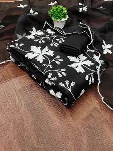 JULEE Floral Embroidered Thread Work Unstitched Dress Material