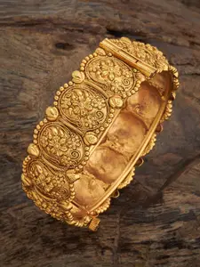 Kushal's Fashion Jewellery Gold Plated Textured Bangle
