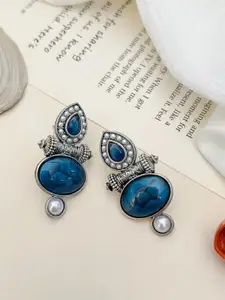 ABDESIGNS Silver-Plated Contemporary Drop Earrings