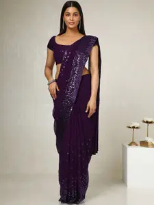 Soch Embellished Sequinned Pure Georgette Heavy Work Saree