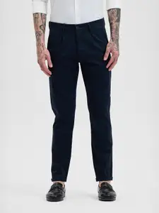 Snitch Men Smart Slim Fit Pleated Trousers