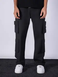 HOP HEAD Men Cotton Straight Fit Easy Wash Cargos Track Pants