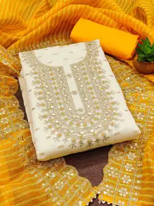 JULEE Floral Embroidered Sequinned Unstitched Dress Material