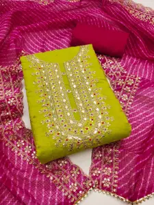 APNISHA Floral Embroidered Sequinned Unstitched Dress Material