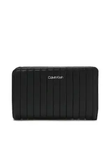 Calvin Klein Women Striped PU Zip Around Wallet