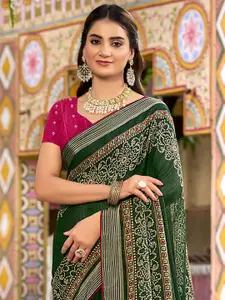 Saree mall Women Bandhani Sarees With Blouse Piece