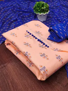 APNISHA Ethnic Motifs Printed Cotton Unstitched Dress Material