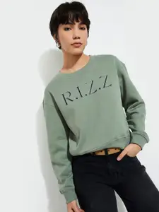 MAX URB_N Women Printed Relaxed Fit Sweatshirt