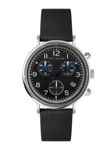 Ted Baker Men Brass Dial & Leather Straps Analogue Watch-BKPMMF126