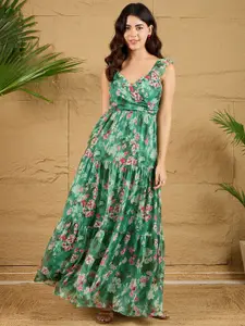 Berrylush Women Floral Printed V-Neck Maxi Dress