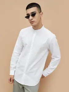 Fame Forever by Lifestyle Men Band Collar Solid Cotton Casual Shirt