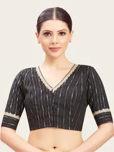 Studio Shringaar Printed V-Neck Saree Blouse