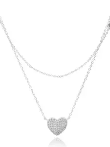 Nistra Sterling Silver Rhodium-Plated Necklace