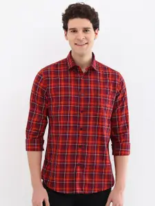 Allen Solly Men Spread Collar Windowpane Checked Cotton Slim Fit Casual Shirt