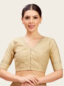 Studio Shringaar Embellished V Neck Saree Blouse