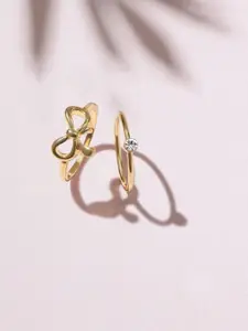 Accessorize Set Of 2 Crystal-Studded Finger Ring