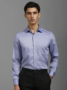 Louis Philippe Men Classic Spread Collar Solid Cotton Formal Shirt